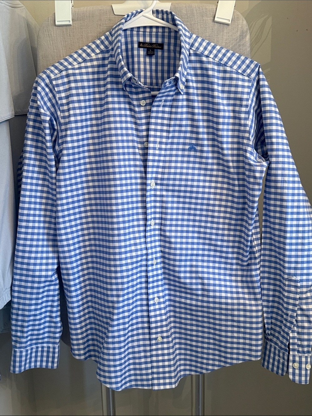 Brooks Brothers Blue Gingham Button-Down Shirt - Classic Men's Dress Shirt